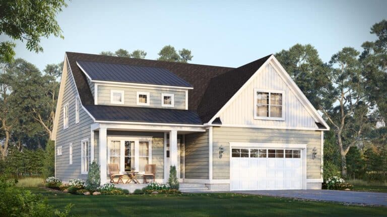 Rendering small footprint house 2 story