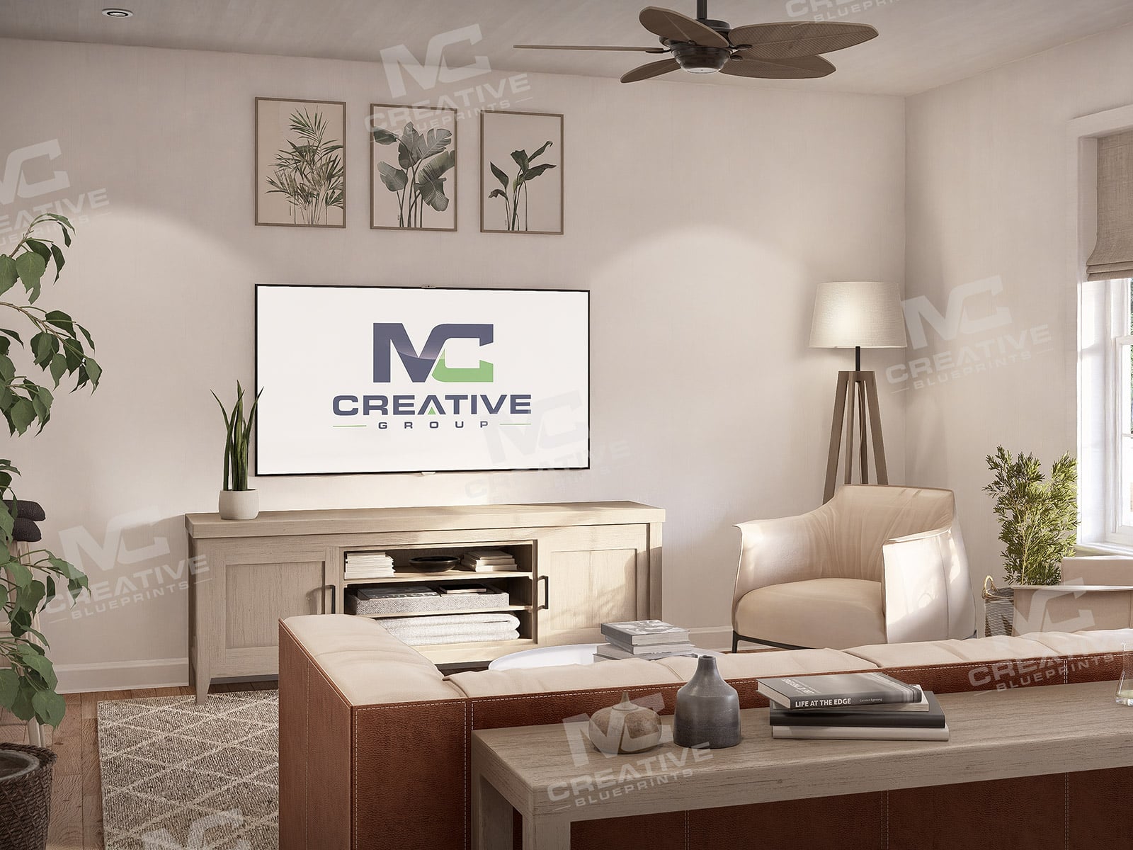 The Oaklands Living Room Slab on Grade