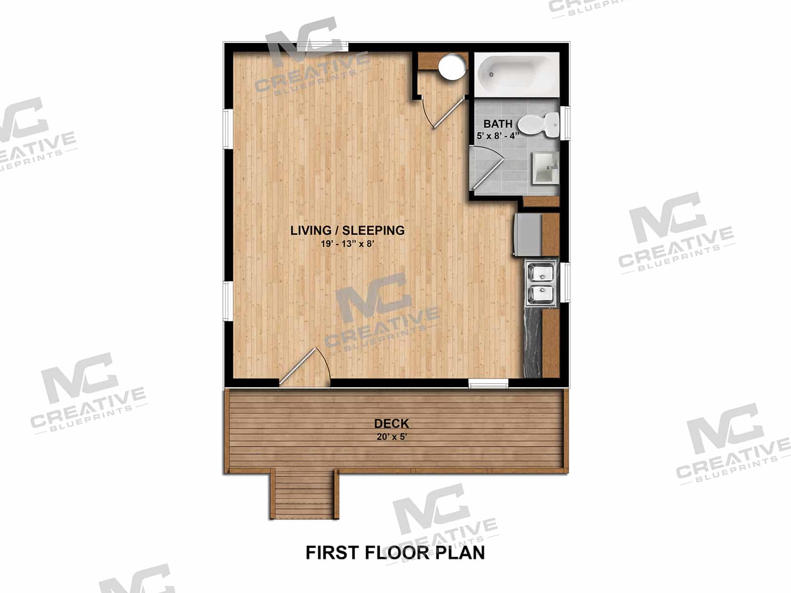 The Willow Roost 1st Floor Plan Reversed