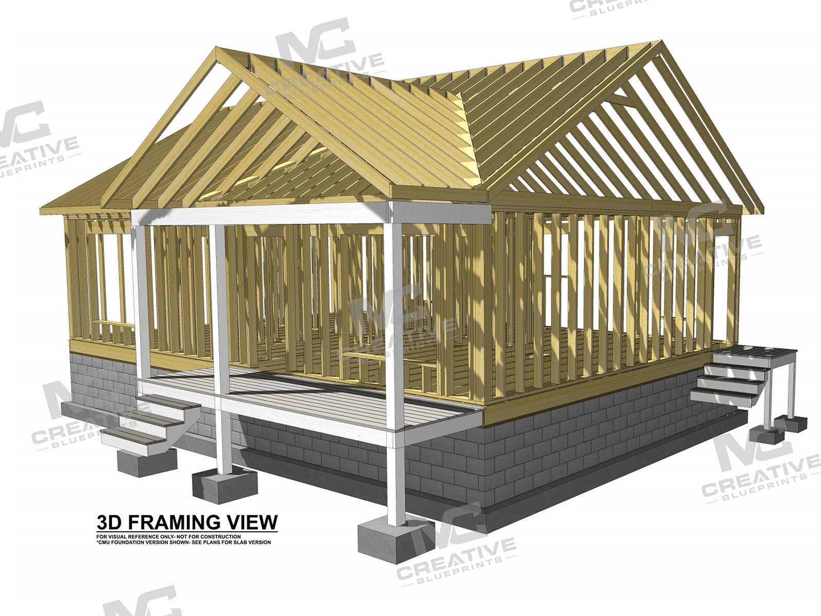 The Magnolia Slab on Grade 3D Frame