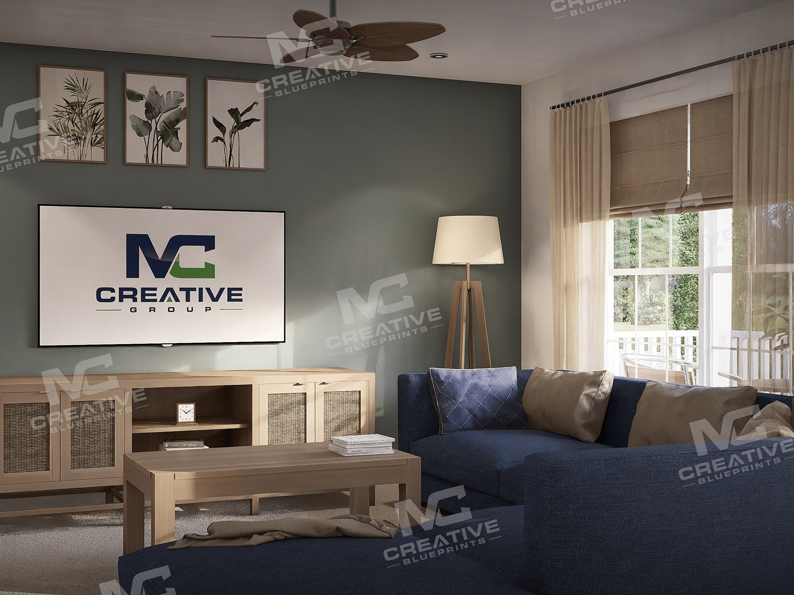 The Magnolia Slab on Grade Living Room