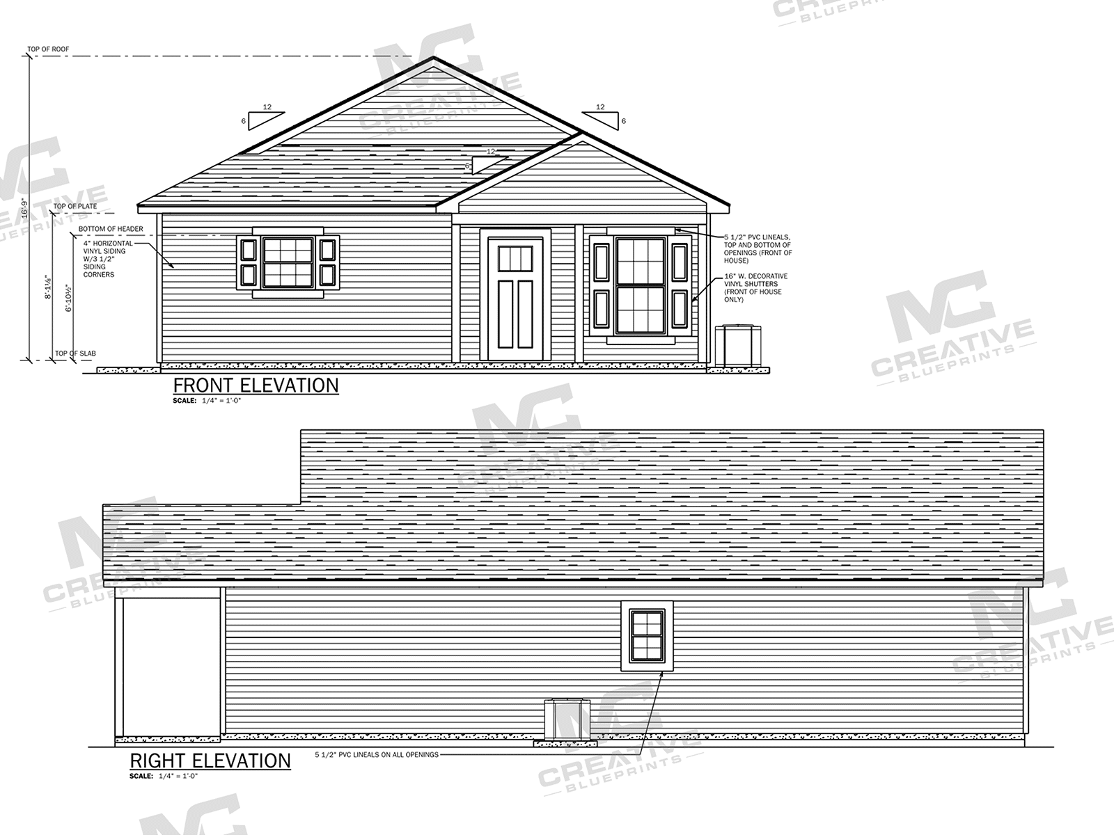 The Mapleview Slab on Grade Flipped Elevation 1