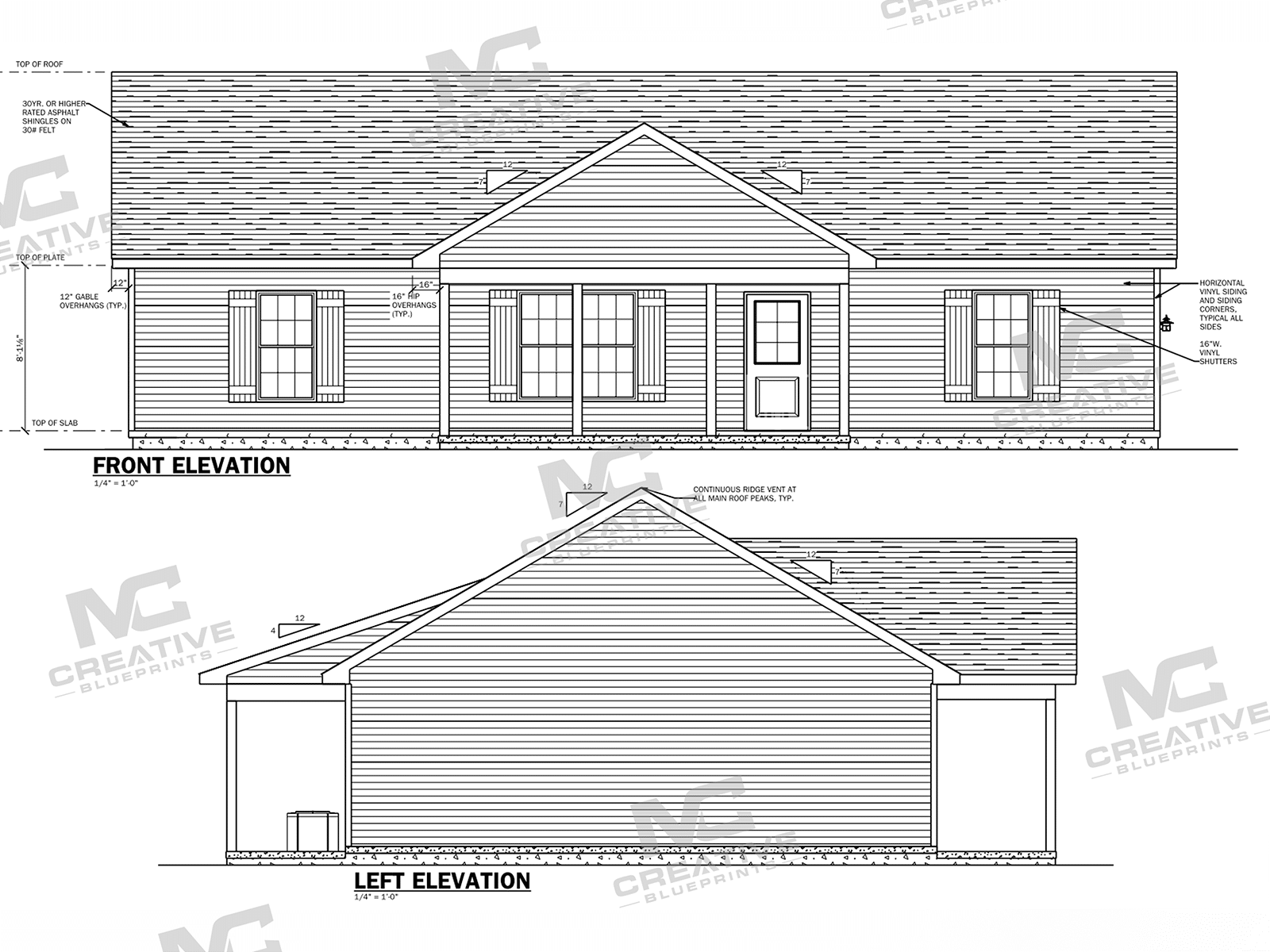 The Pinebark Slab on Grade Flipped Elevation 1