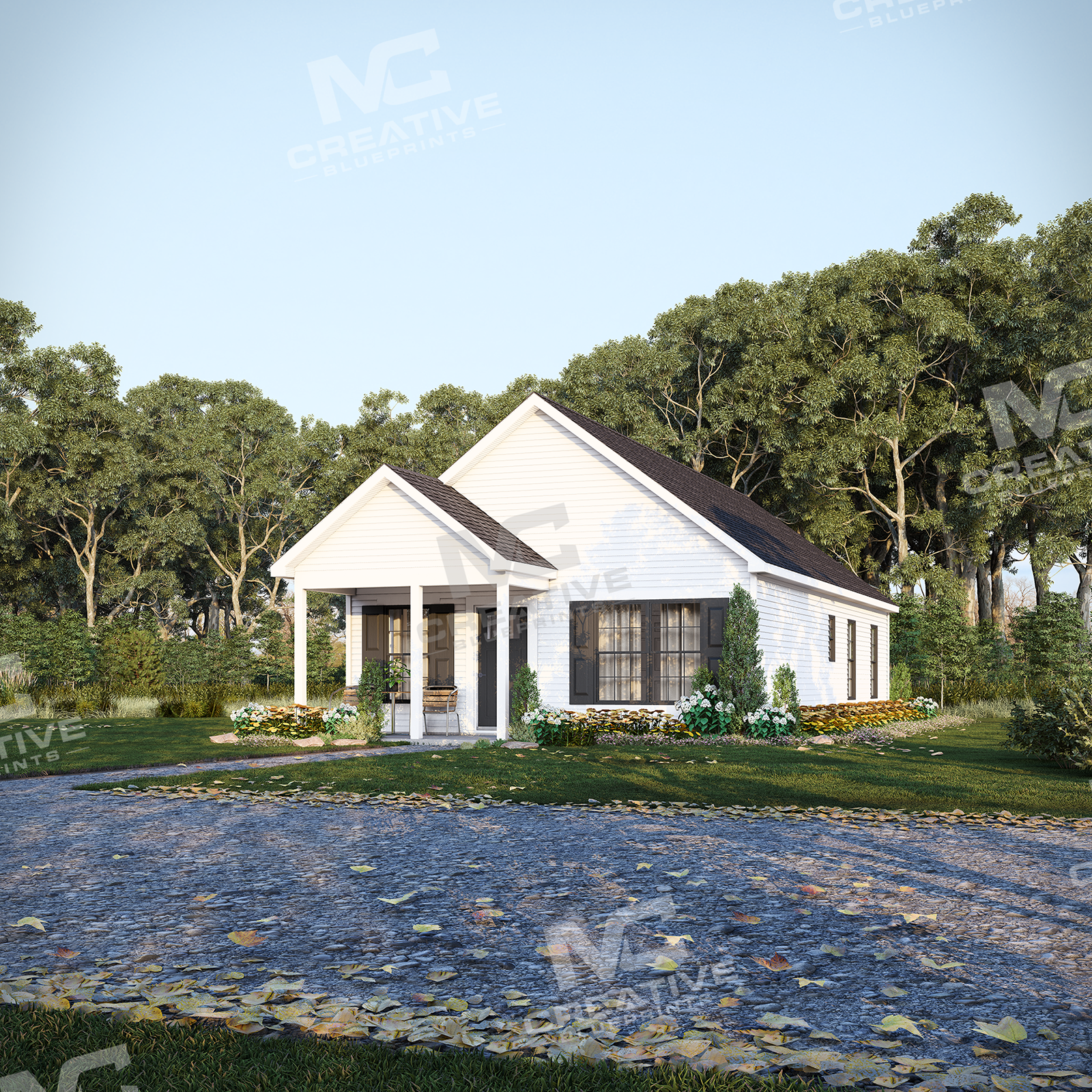 The Cozy Retreat Slab on Grade Front